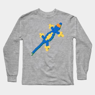 90s Bead Lizard (Blue and Yellow) Long Sleeve T-Shirt